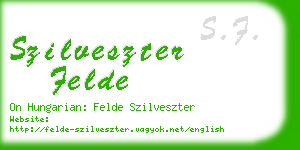 szilveszter felde business card